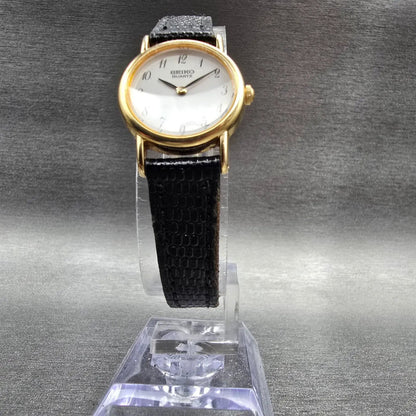 Seiko Watch Women 20mm White Dial Gold Tone Round 2Y00-0A10 New Battery VTG JP235