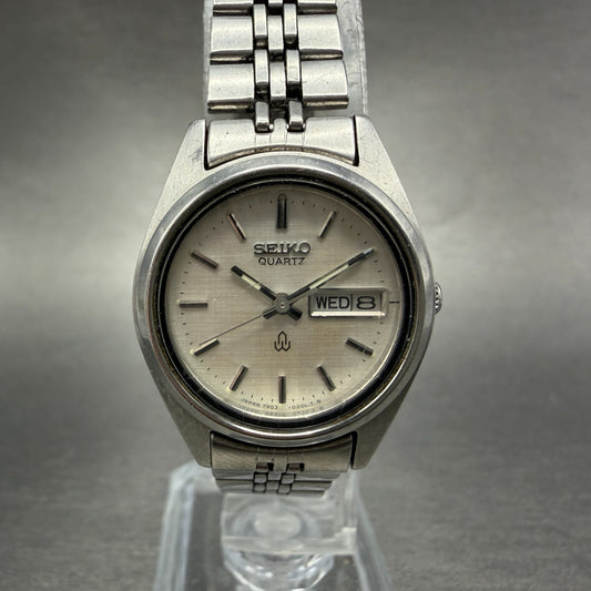 Seiko Watch Women 25mm Silver Dial Silver Tone Daydate 7903-0090 New Battery0
