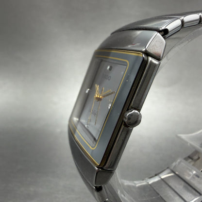 Rado Diastar Jubile Watch Men 29mm Silver Dial Ceramic Date Rectangle NewBattery2