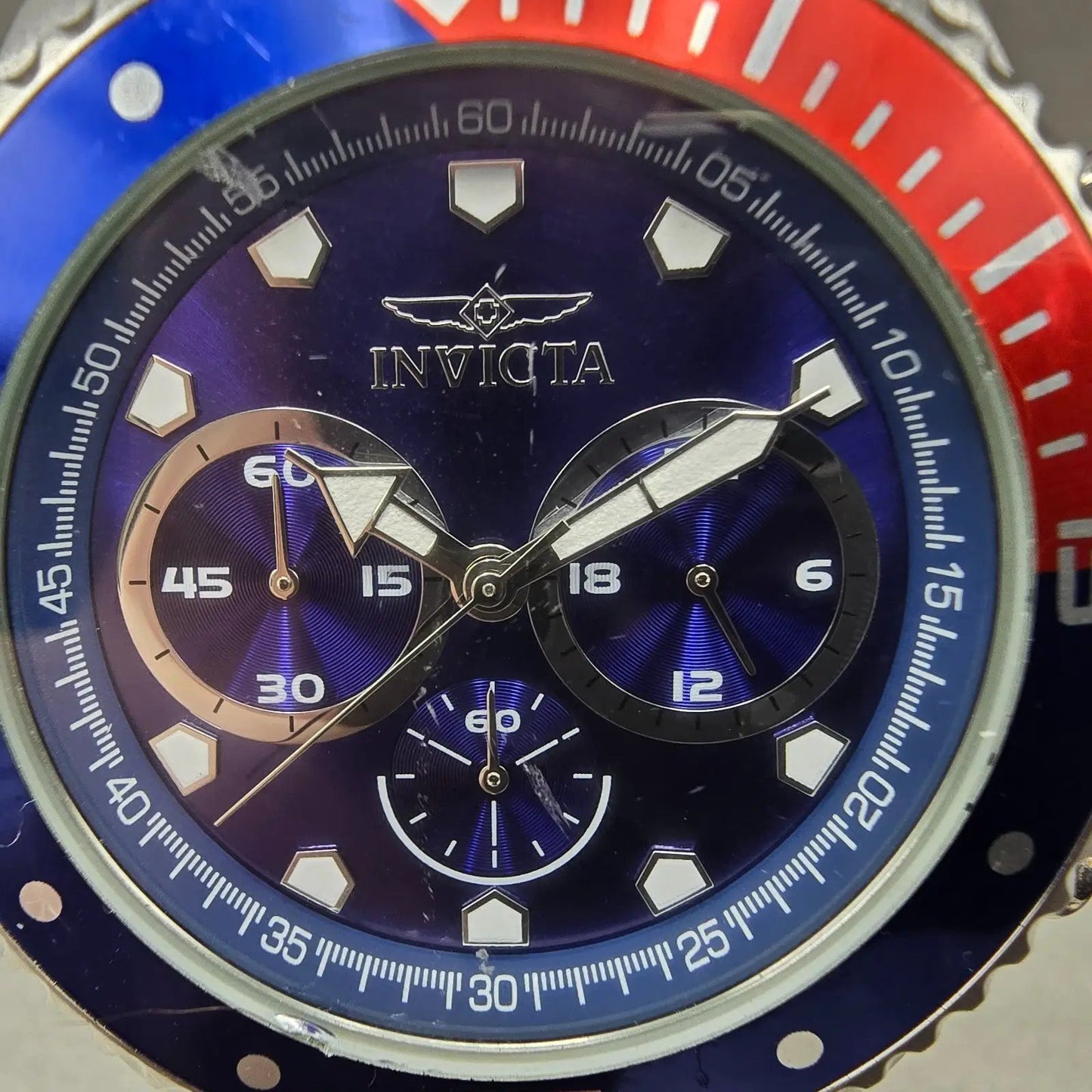 Invicta Pepsi Pro Diver Chronograph Watch Men 45mm Blue Dial Silver Tone New Bat1
