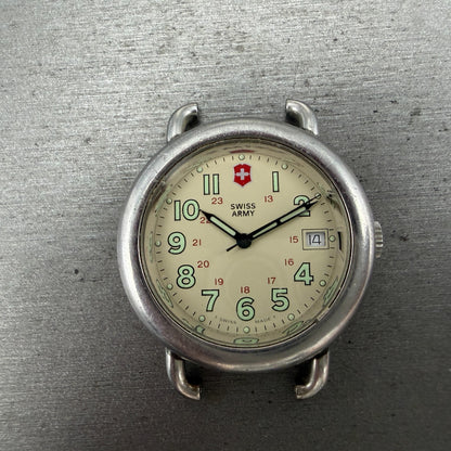 Victorinox Swiss Army Cavalry Watch Men 37mm Cream Dial Silver Tone Date PARTSBD0
