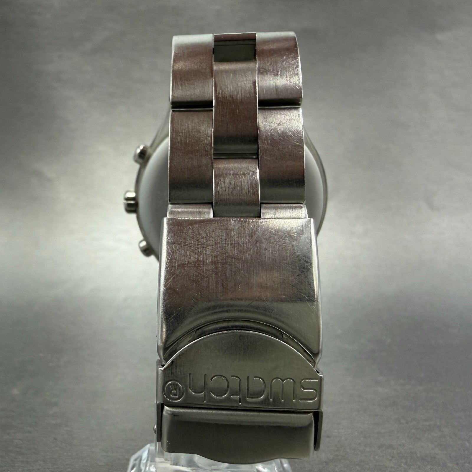 Swatch Irony Diaphane Full Blooded Watch Men 43mm Silver Dial Steel Date New Bat7
