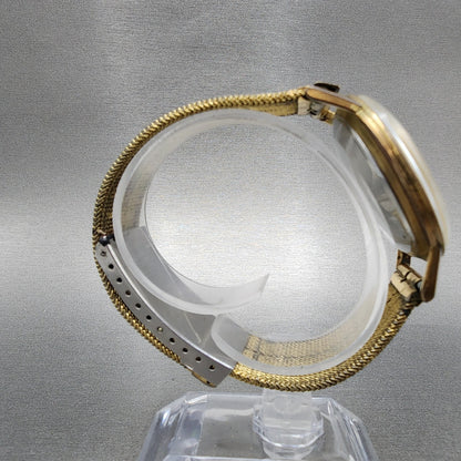Seikosportsmatic Watch Men 35mm White Dial Gold Tone Automatic 15017 Runs READ!!