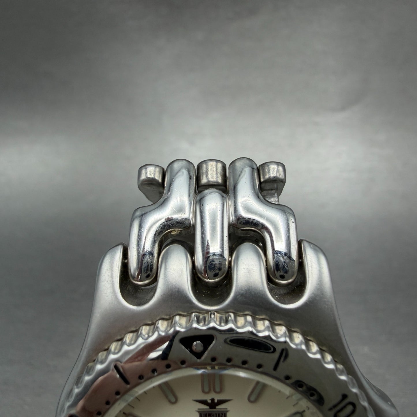 Elgin Watch Men 37mm Cream Dial Silver Tone Round Daydate FK-553 New Battery4
