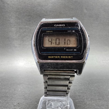 Casio B612W Watch Men 35mm Digital Silver Tone Date Hexagon New Battery 695 VTG5