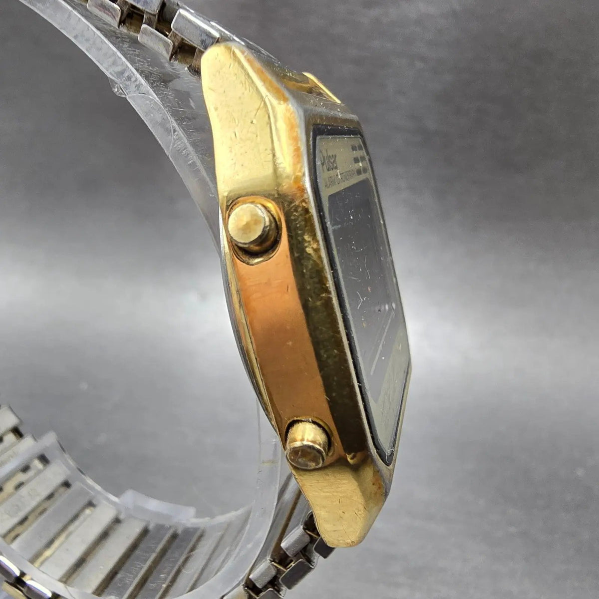 Pulsar Digital Watch Men 34mm Gold Alarm Chronograph Y789-5059 READ!!! New Batt3