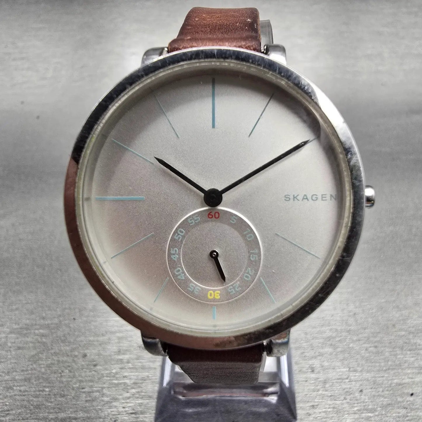 Skagen Hagen Watch Women 34mm Silver Dial Silver Tone Round SKW2450 New Battery0