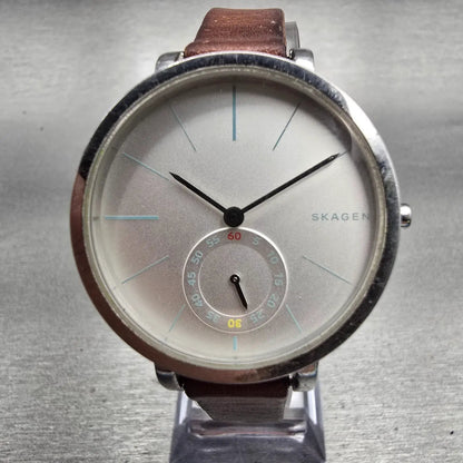 Skagen Hagen Watch Women 34mm Silver Dial Silver Tone Round SKW2450 New Battery0