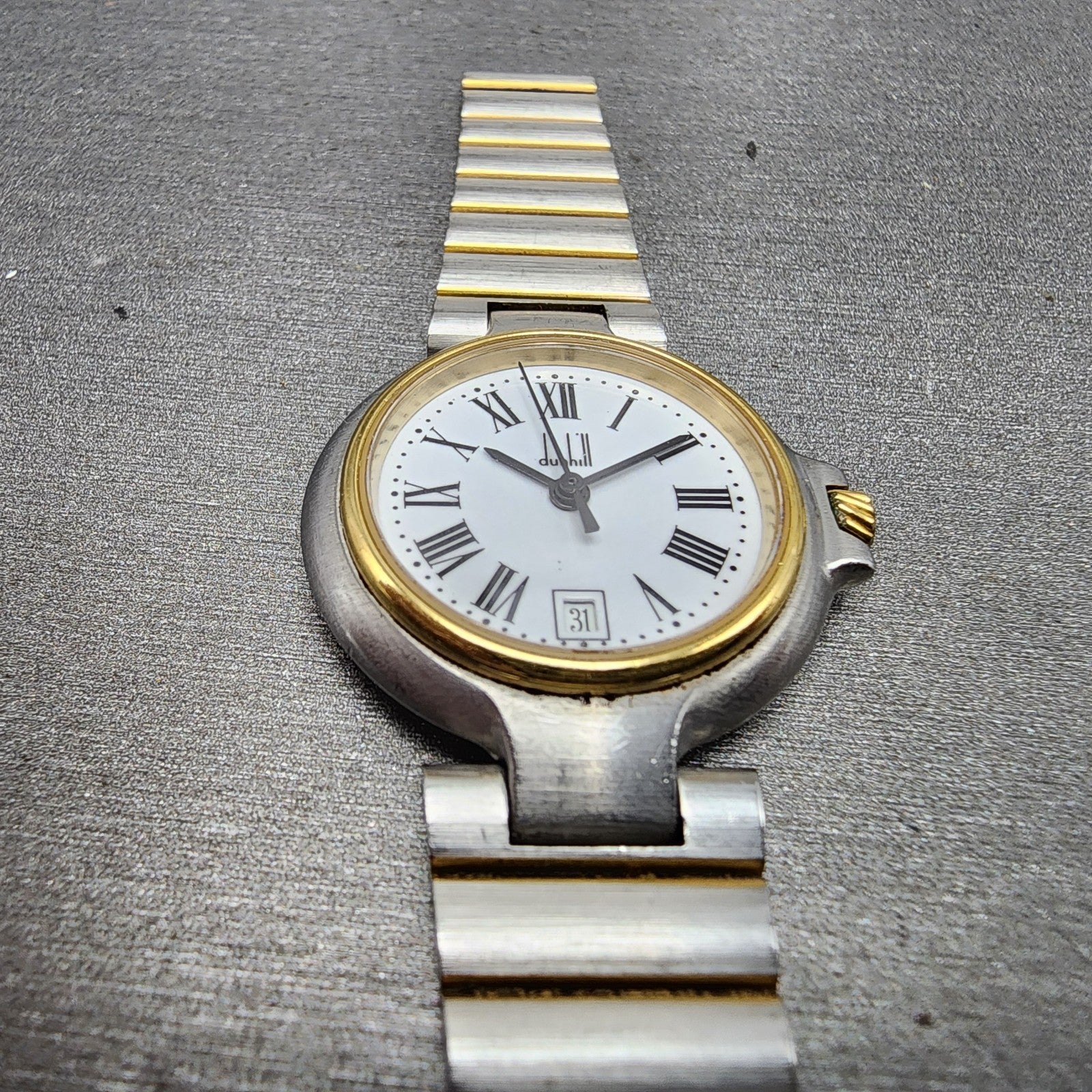 Dunhill Millennium Watch Women 26mm White Dial Two Tone Date READ!! New Battery2