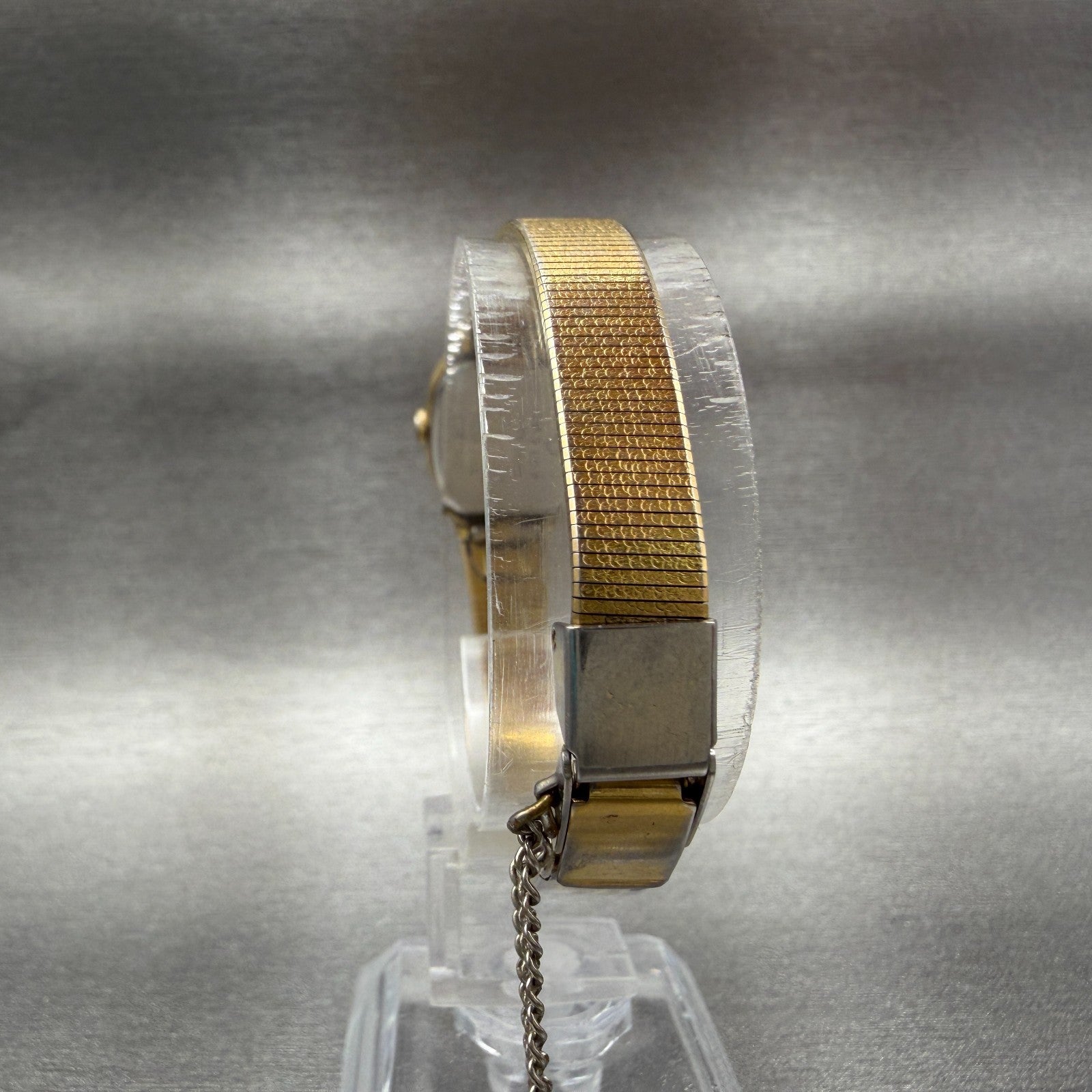 Seiko Watch Women 16mm Brown Dial Gold Tone Square 2C20-5770 New Battery7