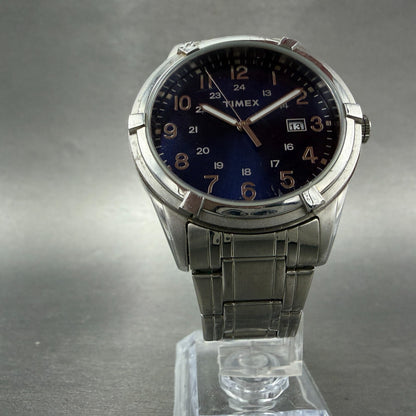 Timex Easton Avenue Watch Men 39mm Blue Dial Silver Tone Date TW2P76400 New Batt5