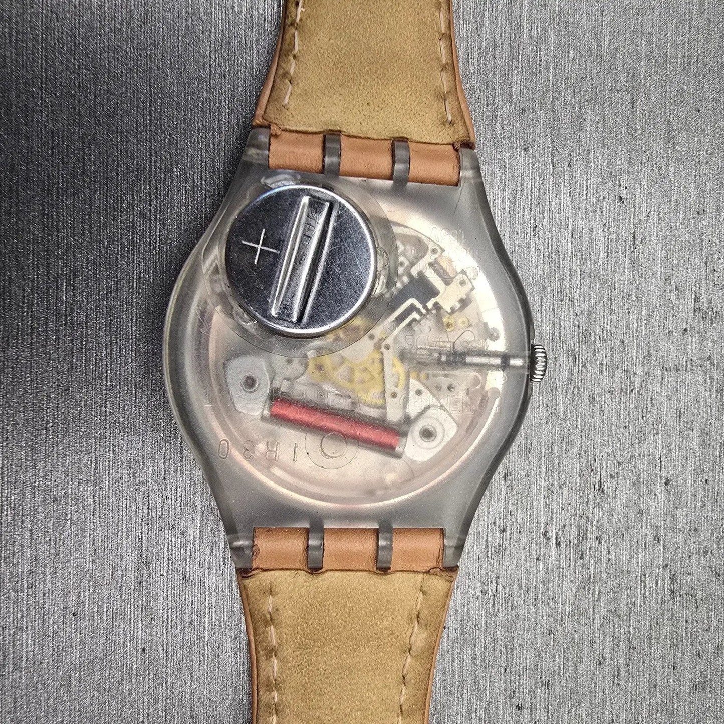 Swatch Croissant Chaud Watch Men 34mm Champagne Dial Daydate GE700 New Battery12