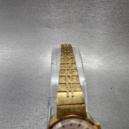 Citizen Special Watch Women 20mm White Dial Gold Plated Manual Wind Runs VTG4