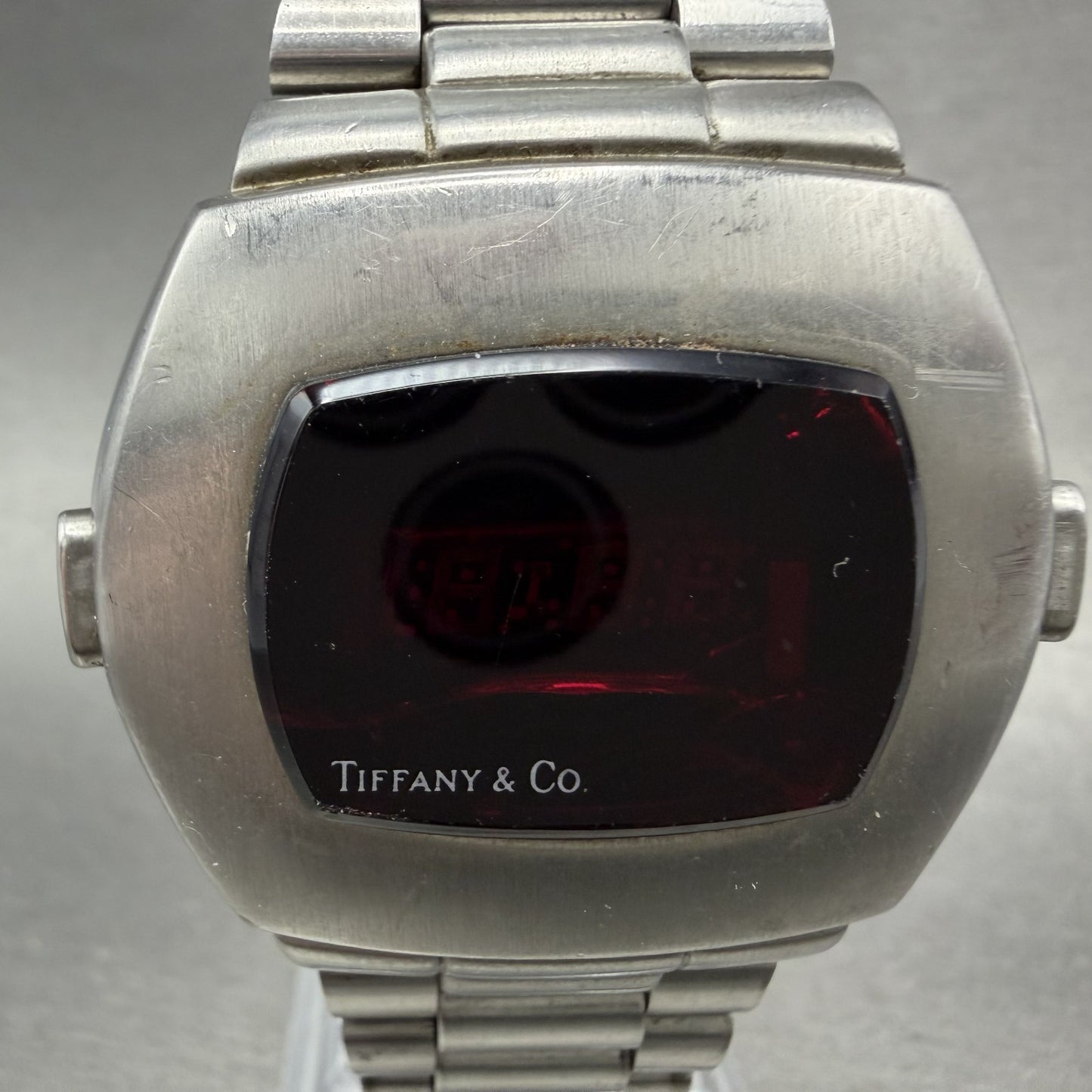 Pulsar P4 Tiffany & Co Watch Men 40mm RED LED Stainless Steel Vintage PARTS2