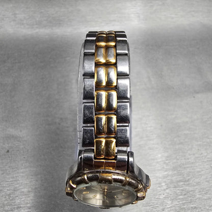 Seiko Sports 50 Watch Women 25mm Silver Dial Two Tone Date 7N82-0261 New Batt 894