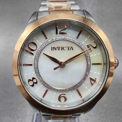 Invicta Angel Watch Women 32mm MOP Dial Two Tone Round 31109 New Battery