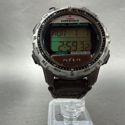 Timex Expedition Digital Compass Watch Men 43mm LCD Brown Daydate New Battery5
