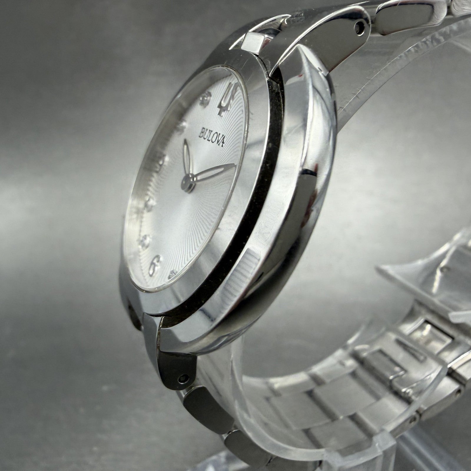 Bulova Rubaiyat Watch Women 35mm White Dial Stainless Steel Diamond 96p1842