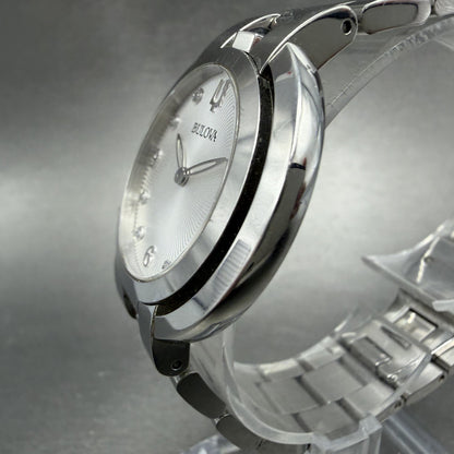 Bulova Rubaiyat Watch Women 35mm White Dial Stainless Steel Diamond 96p1842