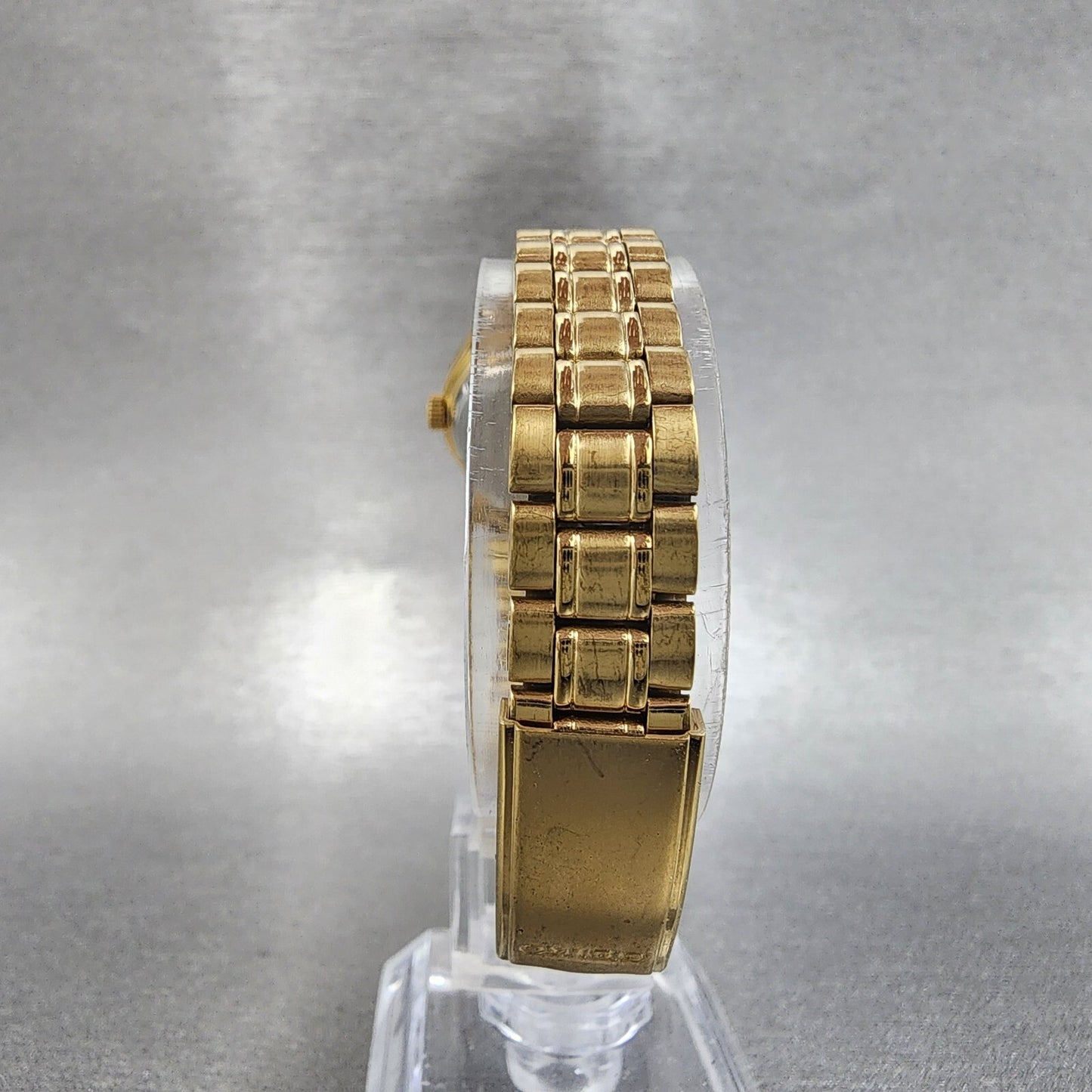 Seiko 5 Watch Women 25mm Black Dial Gold Tone Daydate Round 42060720 Runs7