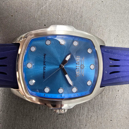 Invicta Lupha Watch Men 47mm Blue Dial Silver Tone Rectangle 21330 New Battery1