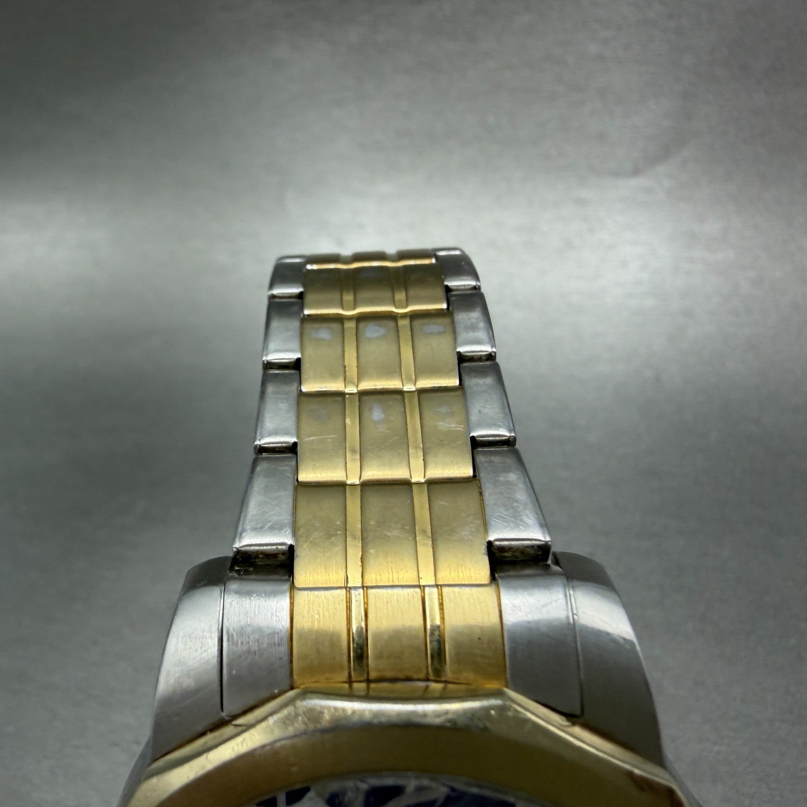 Invicta Watch Men 44mm Blue Dial Two Tone Date Round 6864 CRACKED!!! New battery4