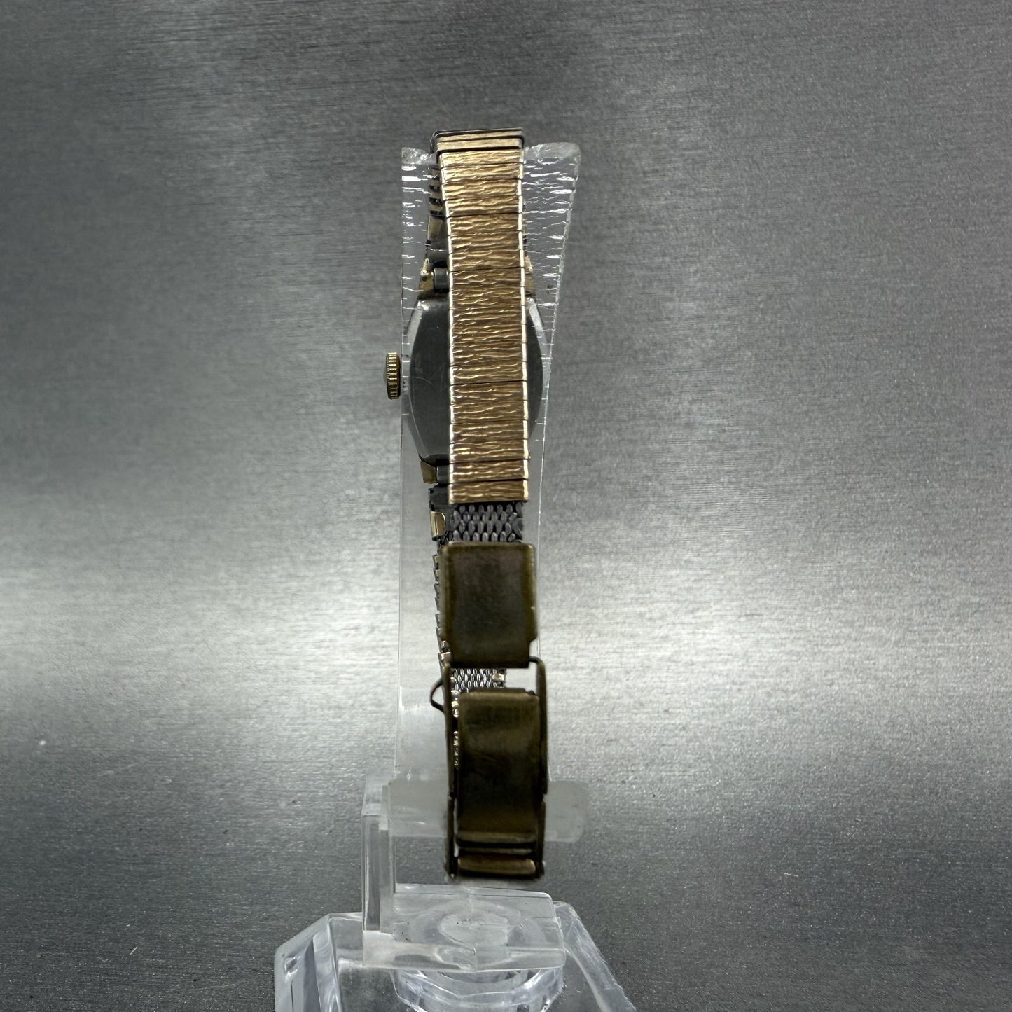 Seiko Watch Women 15mm Champagne Dial Gold Tone Manual Rectangle 11-3389 Runs7