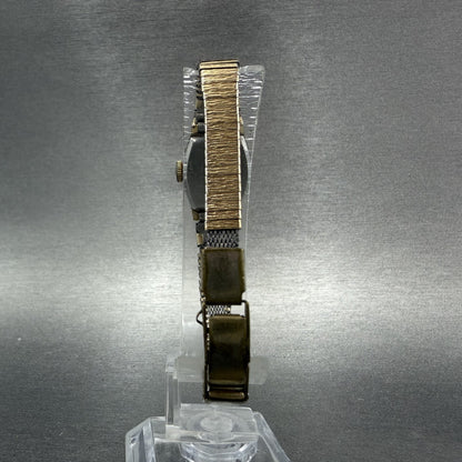 Seiko Watch Women 15mm Champagne Dial Gold Tone Manual Rectangle 11-3389 Runs7