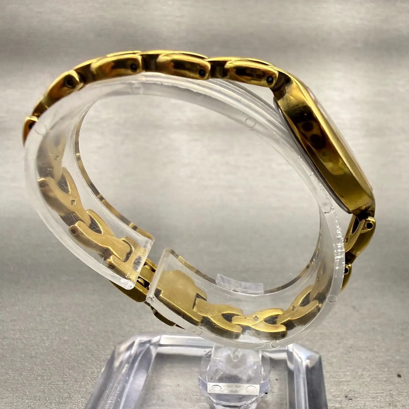 Seiko Lucent Watch Women 17mm White Dial Gold Tone Oval 4N21-5350 New Battery8