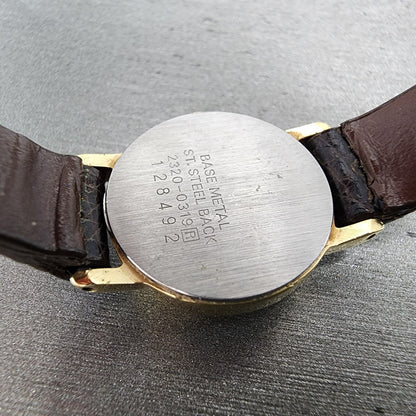 Seiko Watch Women 19mm Cream Dial Gold Tone Round 23200319 New Battery VTG9
