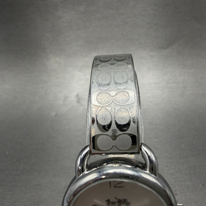 Coach Delancey Watch Women 28mm Silver Dial Steel Round  New Battery4