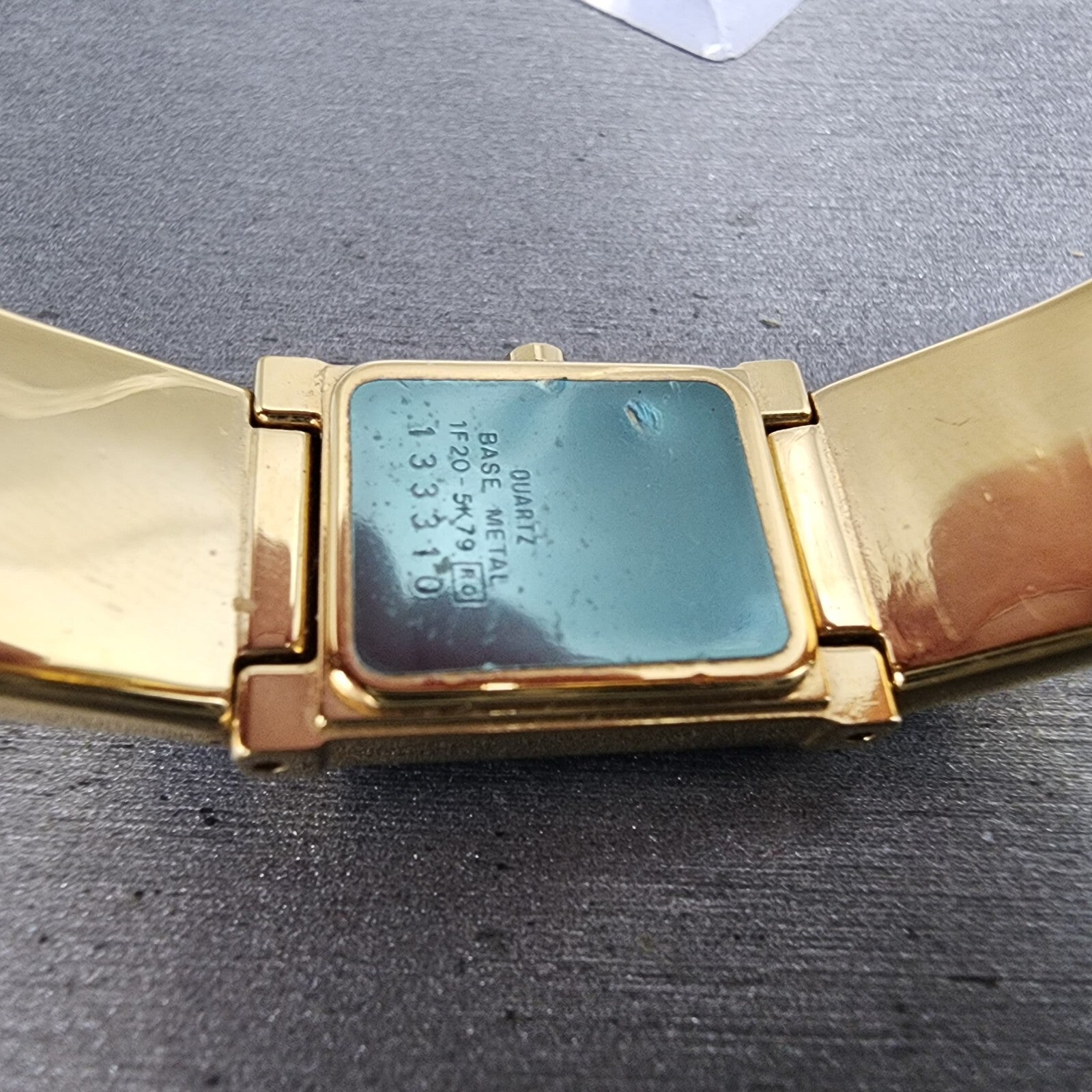 Seiko Lassale Tank Watch Women 15mm Blue Dial Gold Tone Rectangle New Battery9