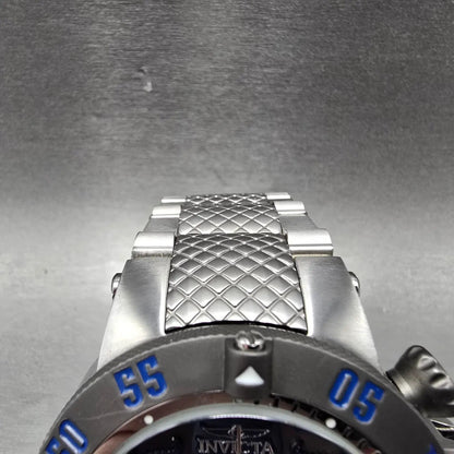 Invicta Sub Aqua Chronograph Watch Men 50mm Black Dial Silver Tone Blue New Batt4