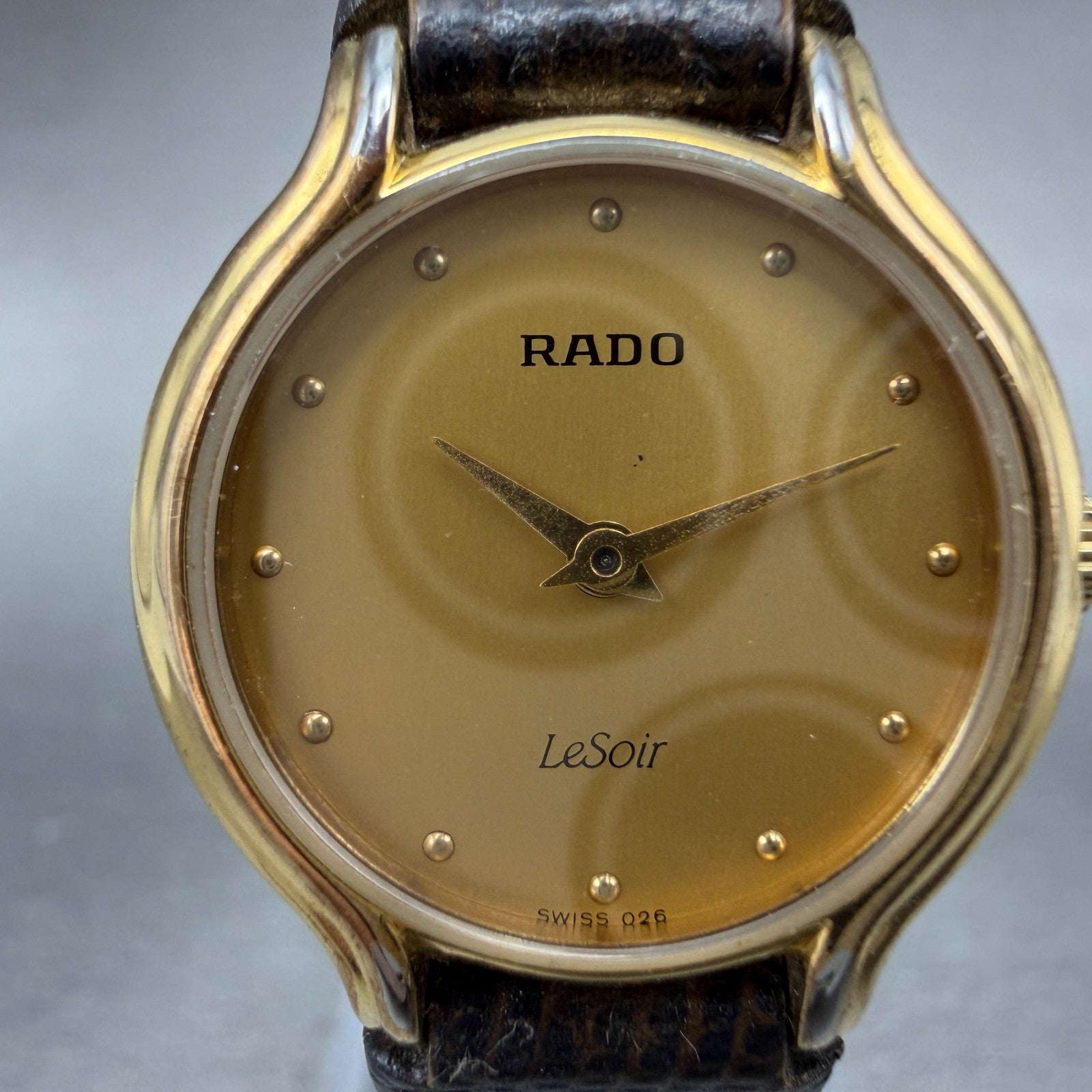 Rado LeSoir Watch Women 23mm Champagne Dial Gold Tone 204.3648.2 New Battery1
