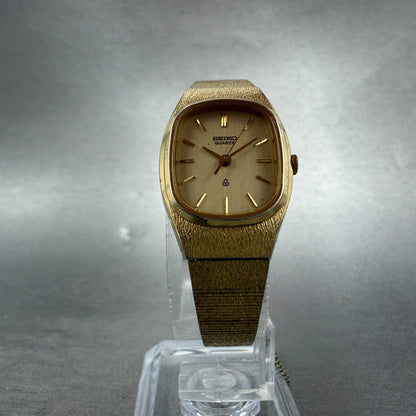 Seiko Watch Women 20mm Champagne Dial Gold Tone Oval 3421-5020 New Battery5