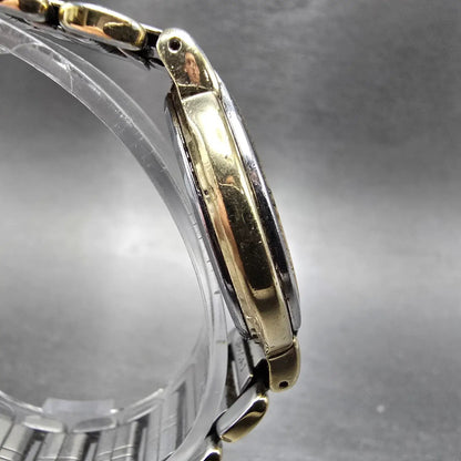 Seiko Lucent Watch Men 32mm Cream Dial Two Tone Round 8N21-6000 New Battery JDM3
