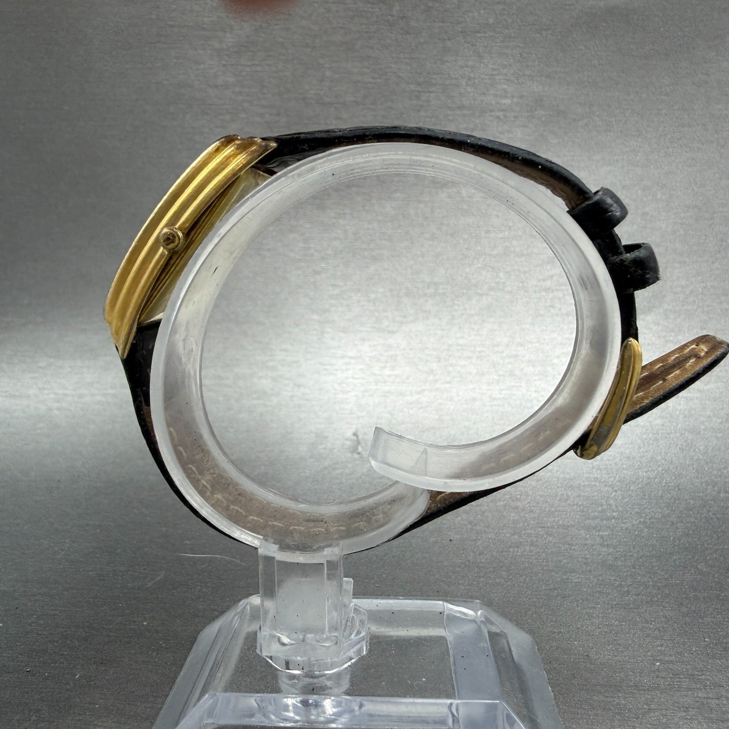 Bulova Accutron Tank Watch Women 18mm Champagne Dial Gold Tone 27A02 New Battery6