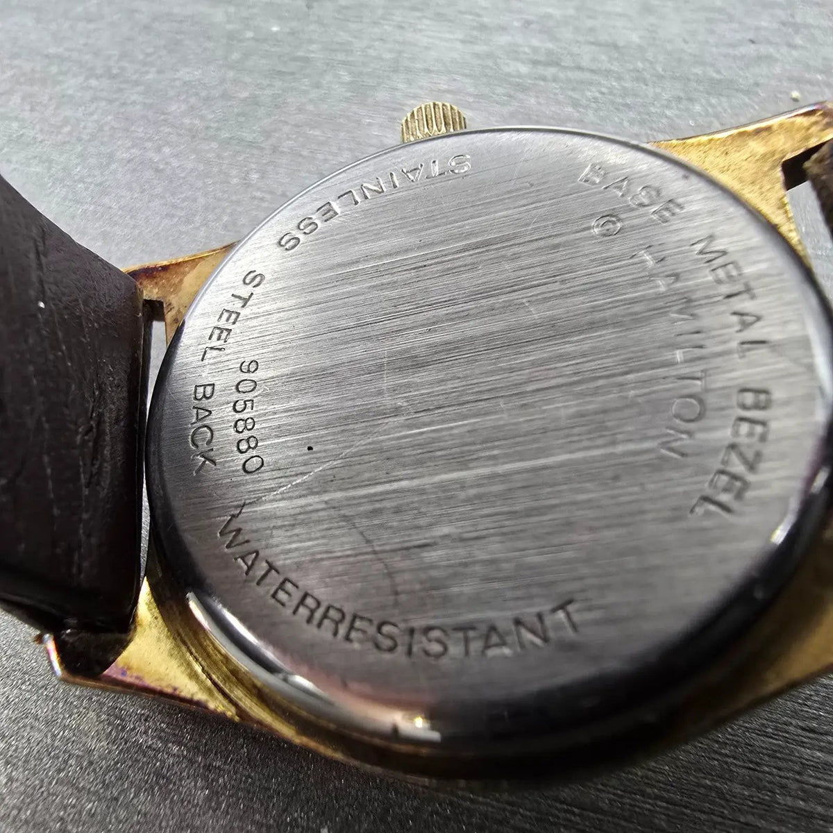 Hamilton Watch Men 34mm Champagne Dial Gold Round 905880 Electrica Workers PARTS11