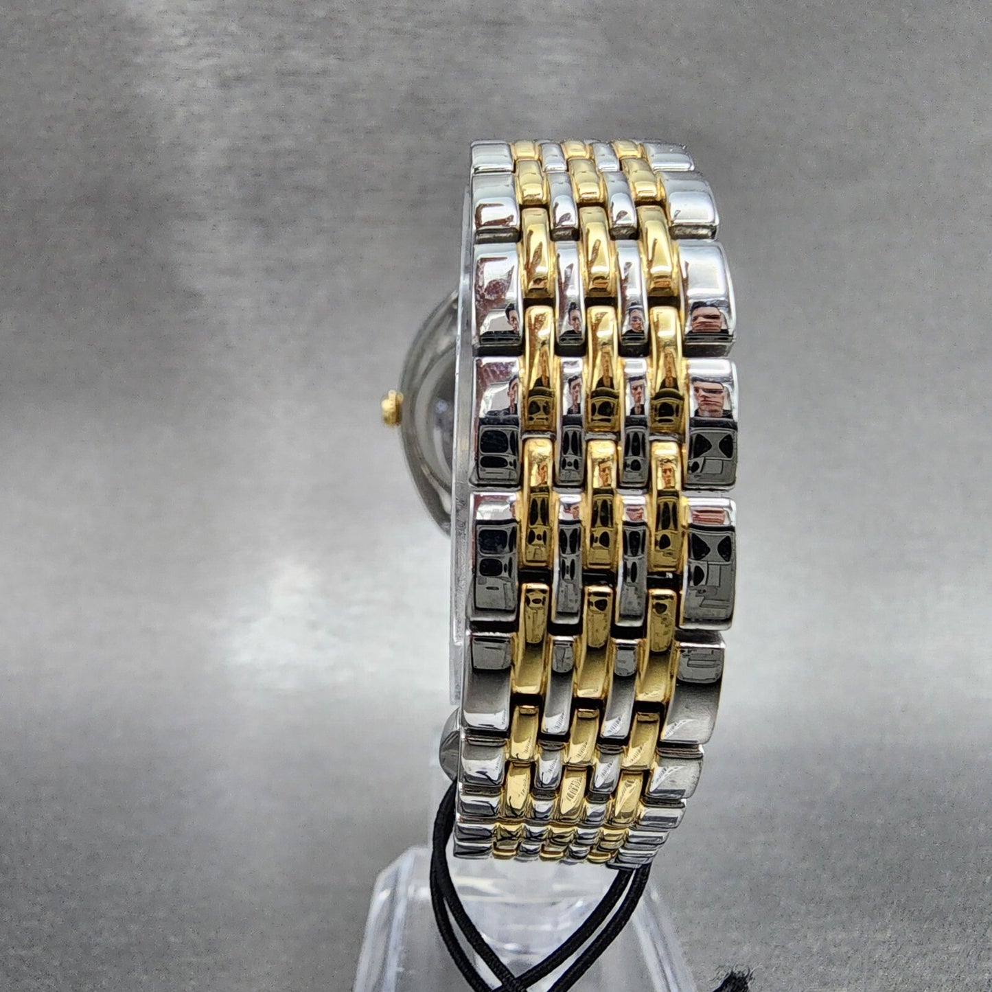 Bulova Diamond Watch Women 30mm Silver Dial Two Tone Diamond Bezel Round 98R2967