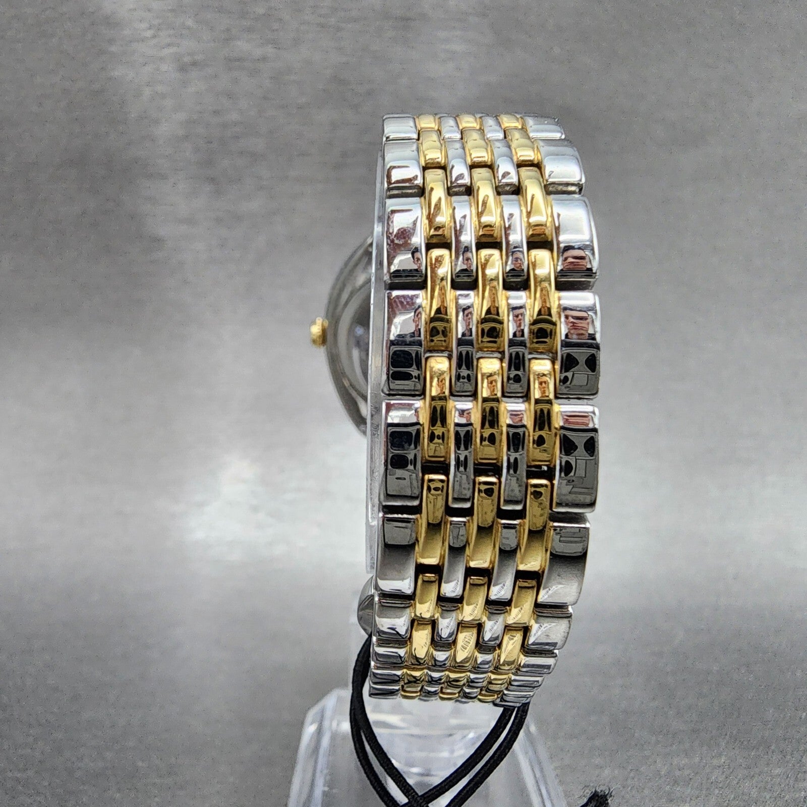 Bulova Diamond Watch Women 30mm Silver Dial Two Tone Diamond Bezel Round 98R2967