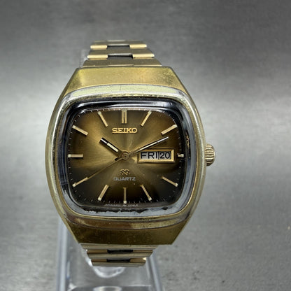 Seiko SQ Watch Women 26mm Brown Dial Two Tone Daydate 43037009 New Battery0