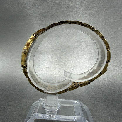 Seiko Watch Women 22mm White Dial Gold Tone Round 1n00-0a99 New Battery ABCD6