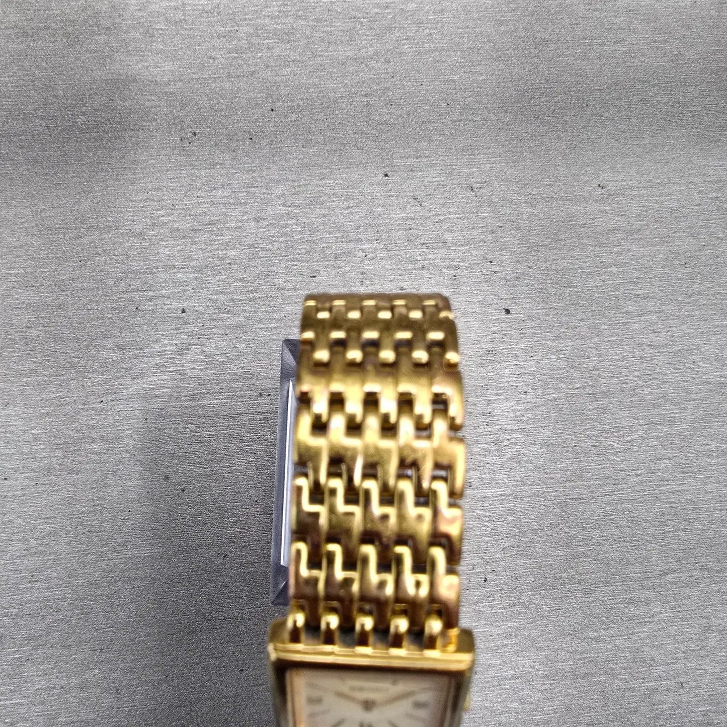Seiko Watch Women 20mm Cream Dial Gold Tone Rectangle 1N00-6H39 New Battery VTG4