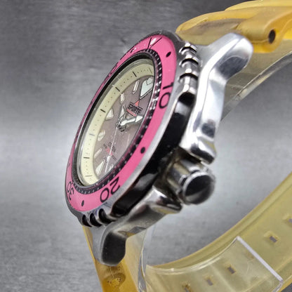 Citizen Sporte Dive Watch Women 35mm Pink Dial Silver Tone Round New Battery2