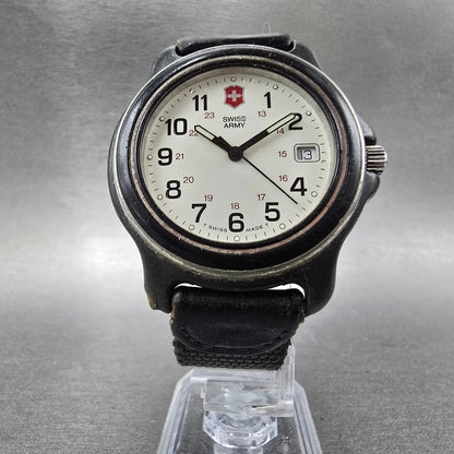 Victorinox Swiss Army Officer Watch Men 37mm White Dial Black Tone Date PARTS LP7