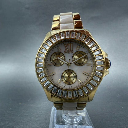 Invicta Angel Watch Women 38mm MOP Dial Gold Toe Daydate Round 29084 New Battery5