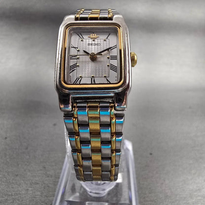 Seiko Watch Women 18mm Silver Dial Silver Tone Rectangle V401-5510 New Battery5