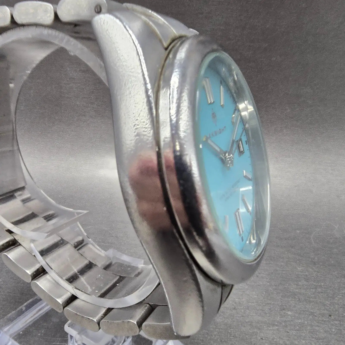 Aknight Watch Men 39mm Blue Dial Silver Tone Date Round AK-2113G New Battery3