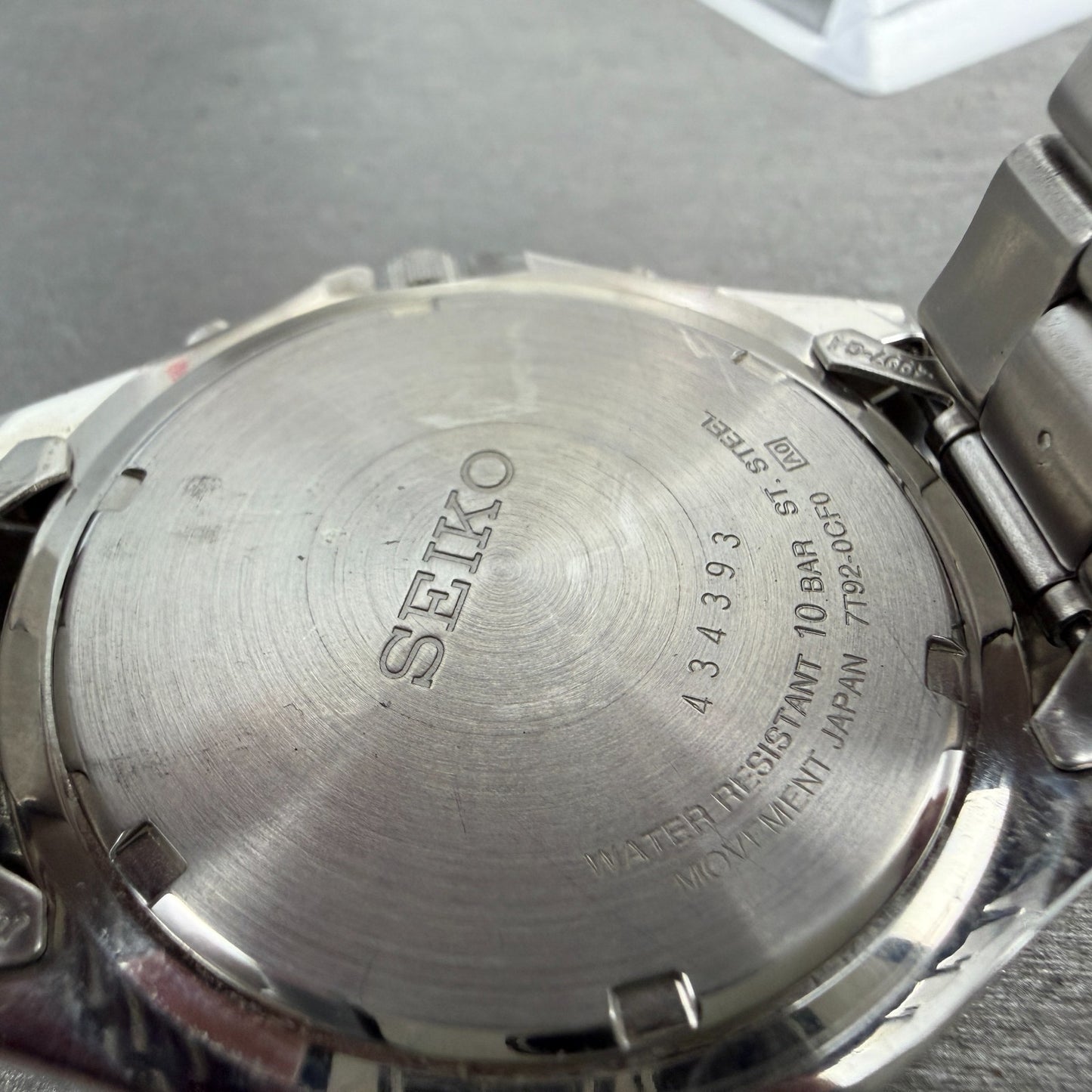 Seiko Flightmaster Chronograph Watch Men 40mm Black dial Steel Date New Battery9