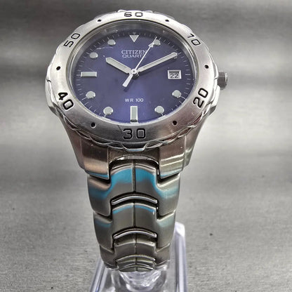 Citizen Watch Men 40mm Blue Dial Silver Tone Date Round 2510-S92308 New Battery5